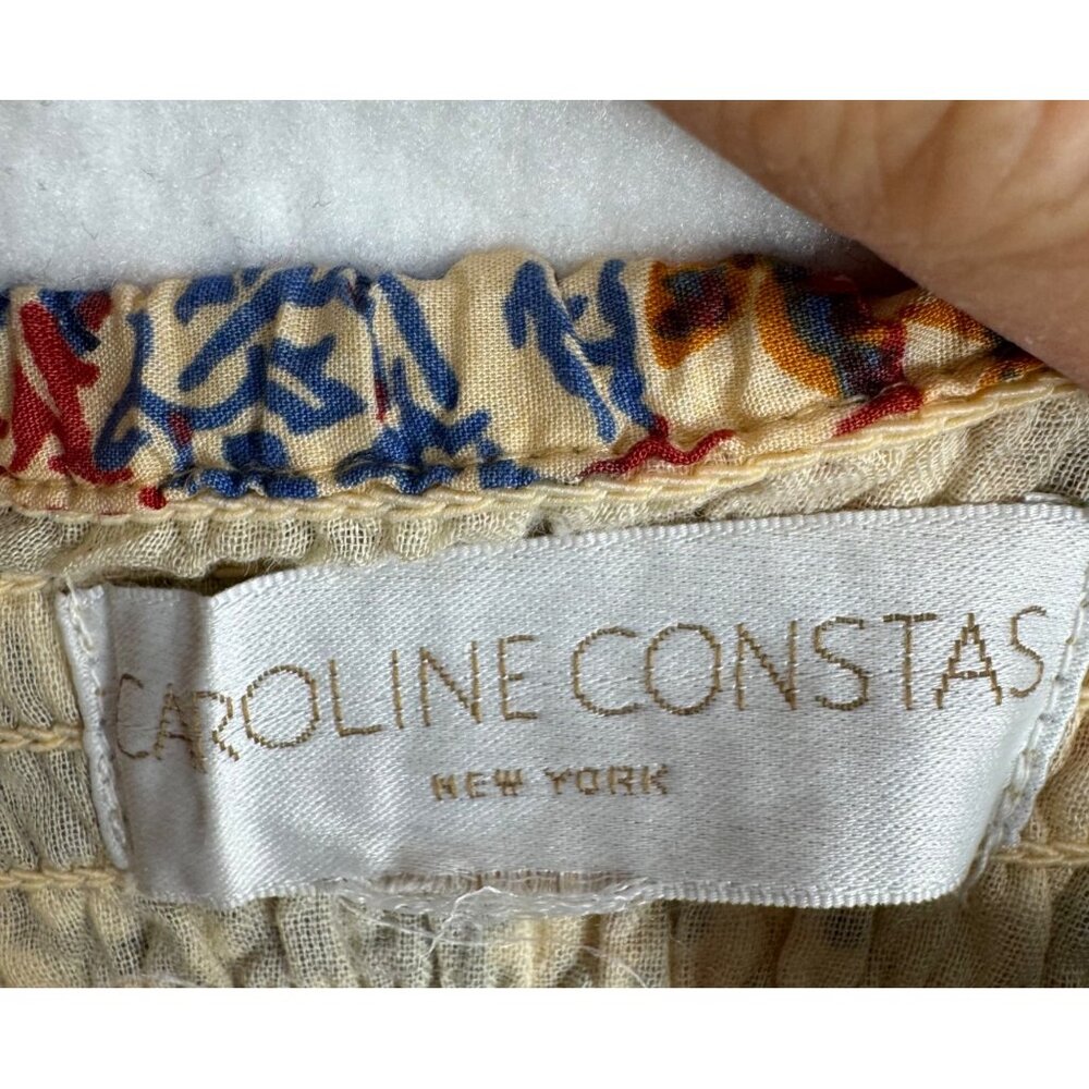 Caroline‎ Constas Floral print ruffle tiered maxi dress cottage milk maid sz M - Picture 3 of 11